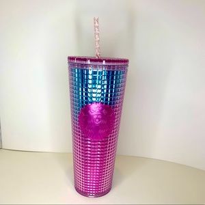 NWT ⭐️Starbucks Summer 2021 Ombre Grid Blue and Pink